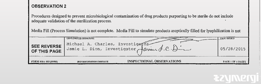 Michael A. Charles FDA Investigator Jamie L. Dion FDA Investigator 