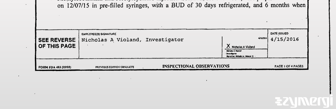 Nicholas A. Violand FDA Investigator 