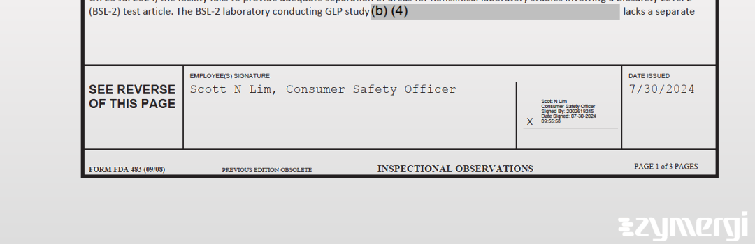 Scott N. Lim FDA Investigator