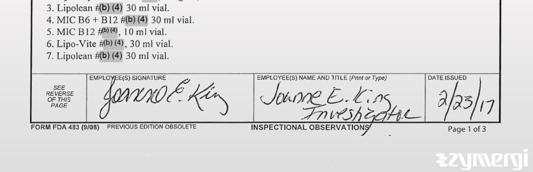 Joanne E. King FDA Investigator