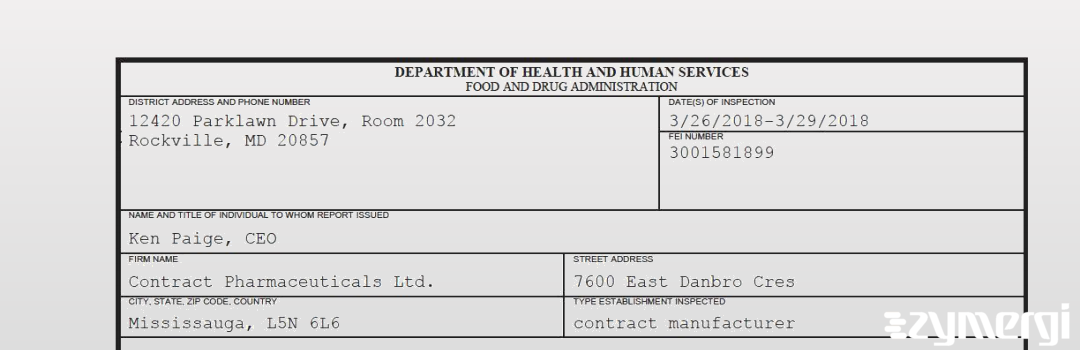 FDANews 483 Contract Pharmaceuticals Ltd. Mar 29 2018 top