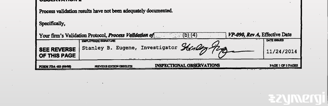 Stanley B. Eugene FDA Investigator