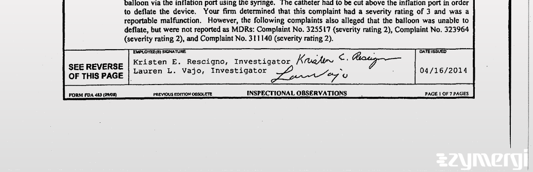 Lauren L. Vajo FDA Investigator Kristen E. Rescigno FDA Investigator