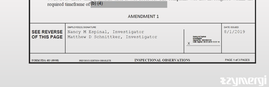 Nancy M. Espinal FDA Investigator Matthew D. Schnittker FDA Investigator 