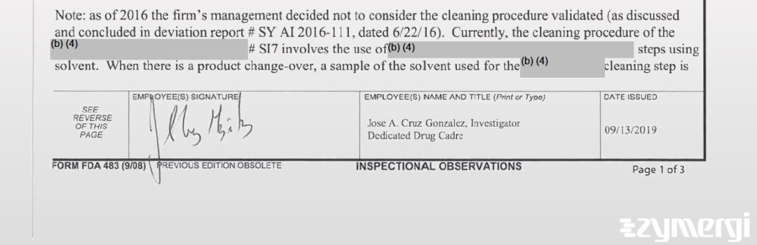 Jose A. Cruz Gonzalez FDA Investigator Cruz Gonzalez, Jose A FDA Investigator 