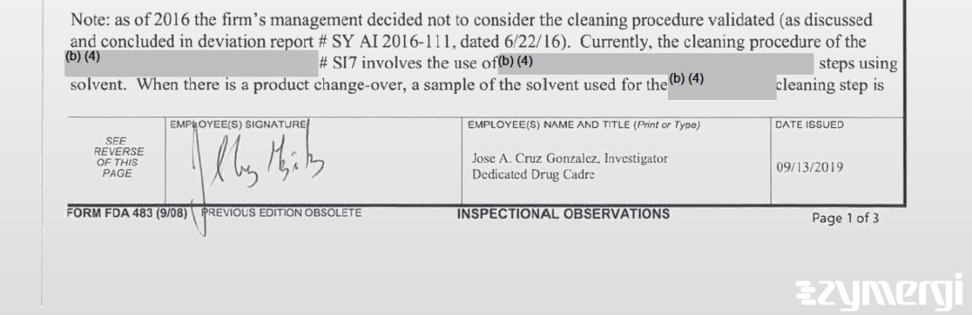 Jose A. Cruz Gonzalez FDA Investigator Cruz Gonzalez, Jose A FDA Investigator
