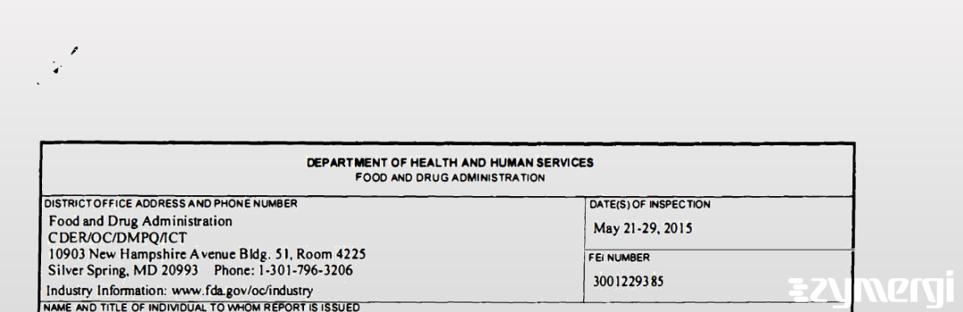 FDANews 483 Corden Pharma Latina S.p.A. May 29 2015 top