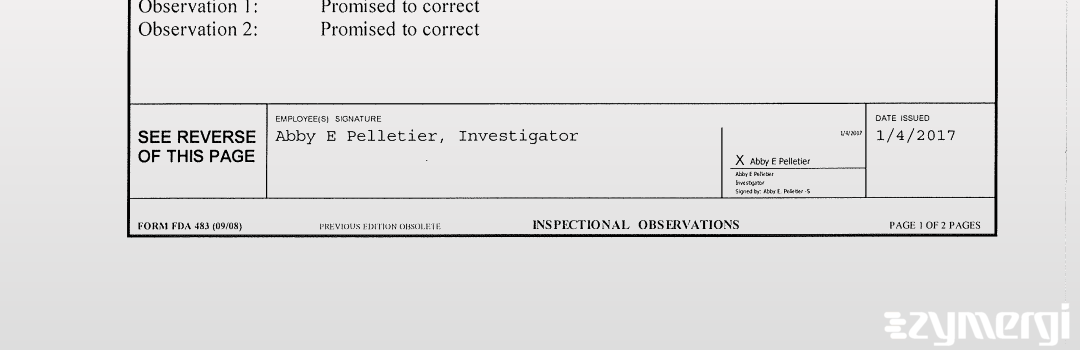 Abby E. Pelletier FDA Investigator
