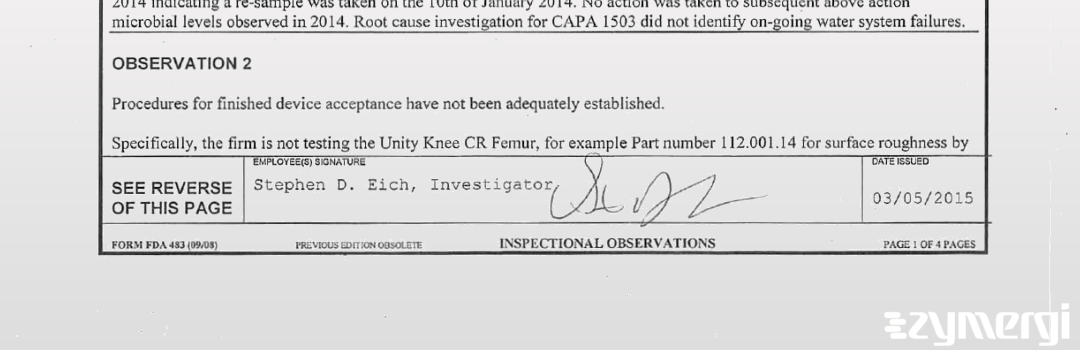 Stephen D. Eich FDA Investigator 