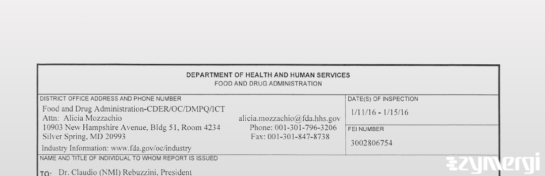 FDANews 483 Cosma SPA Jan 15 2016 top