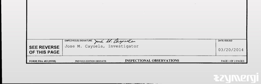 Jose M. Cayuela FDA Investigator