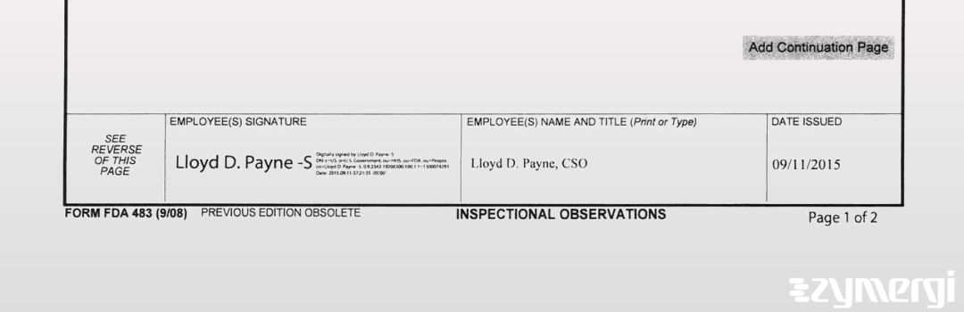 Lloyd D. Payne FDA Investigator