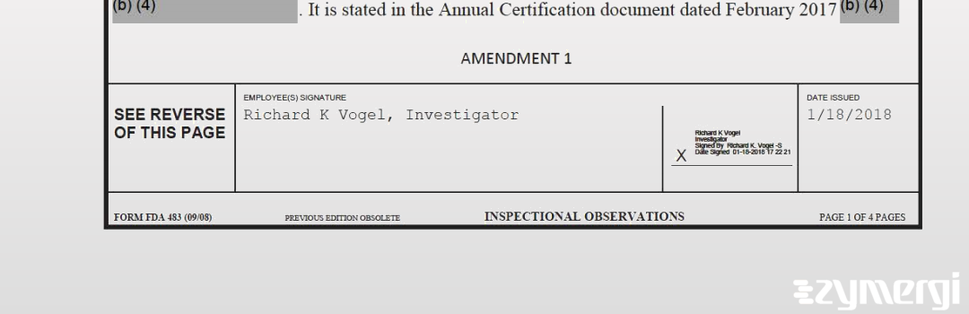 Richard K. Vogel FDA Investigator 