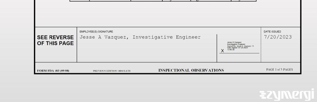 Jesse A. Vazquez FDA Investigator