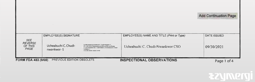 Ucheabuchi C. Chudi-Nwankwor FDA Investigator 