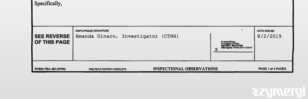 Amanda Dinaro FDA Investigator