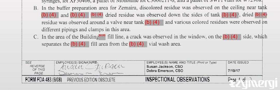 Susan M. Jackson FDA Investigator Debra M. Emerson FDA Investigator 