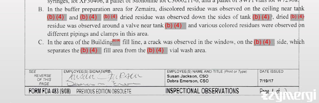 Susan M. Jackson FDA Investigator Debra M. Emerson FDA Investigator