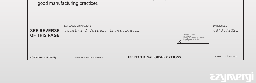 Jocelyn C. Turner FDA Investigator 