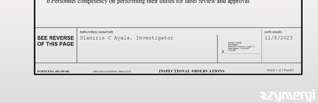 Dianiris C. Ayala FDA Investigator