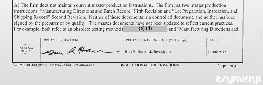 Brett R. Havranek FDA Investigator 