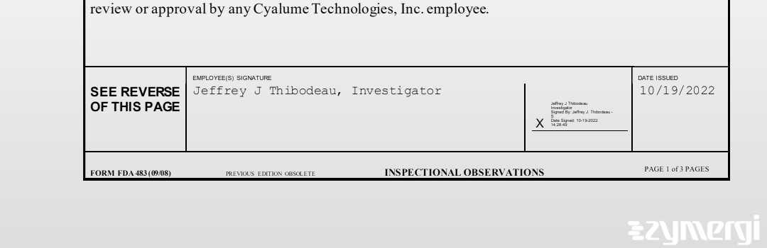 Jeffrey J. Thibodeau FDA Investigator 