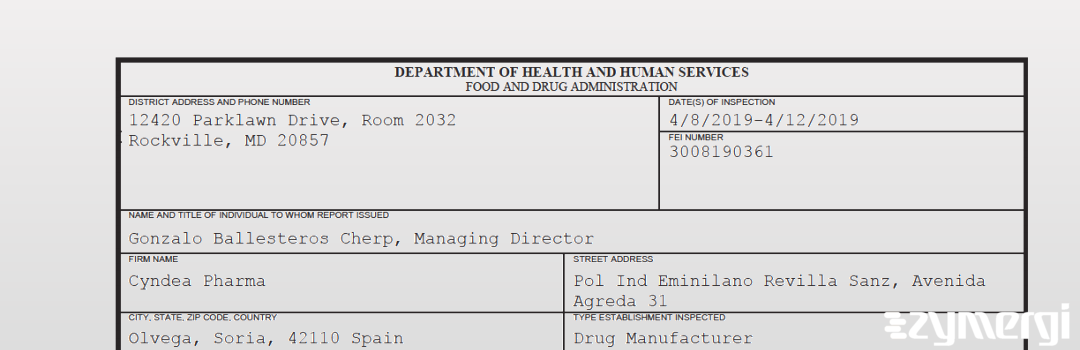 FDANews 483 Cyndea Pharma Apr 12 2019 top