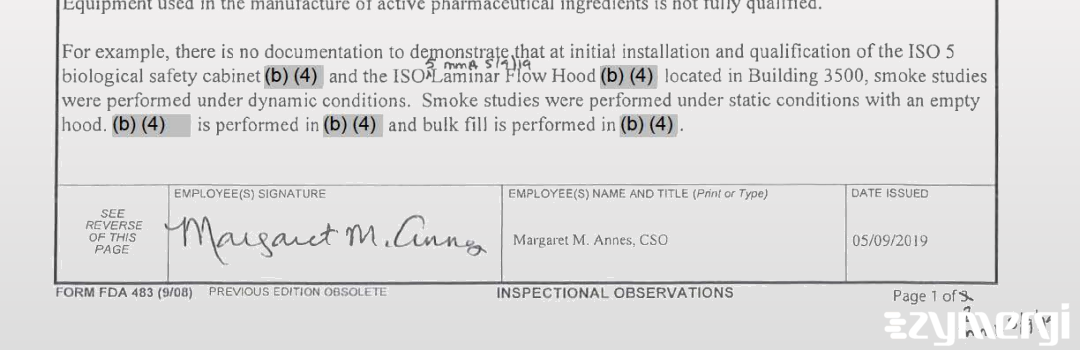 Margaret M. Annes FDA Investigator 