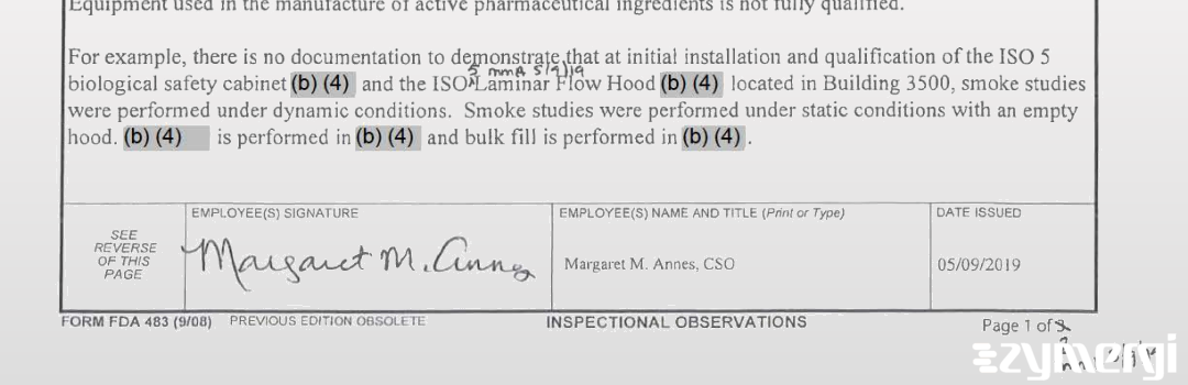 Margaret M. Annes FDA Investigator