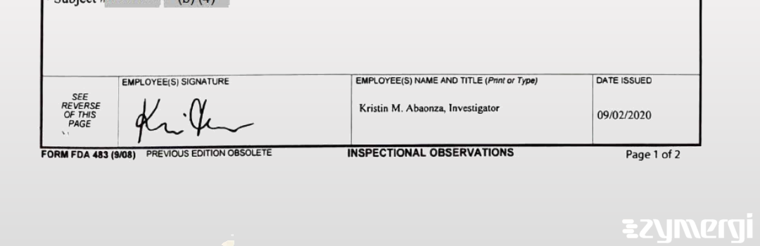 Kristin M. Abaonza FDA Investigator 