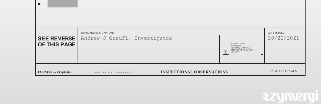 Andrew J. Garufi FDA Investigator 