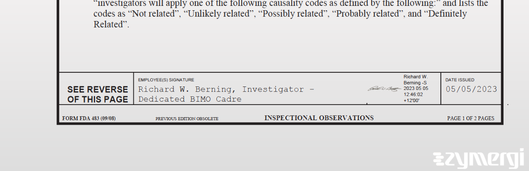 Richard W. Berning FDA Investigator