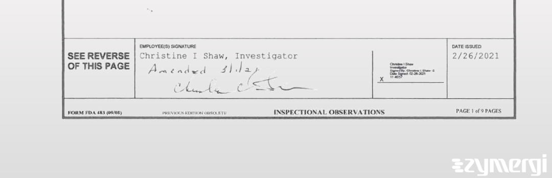 Christine I. Shaw FDA Investigator