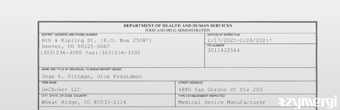 FDANews 483 DeChoker LLC Feb 26 2021 top