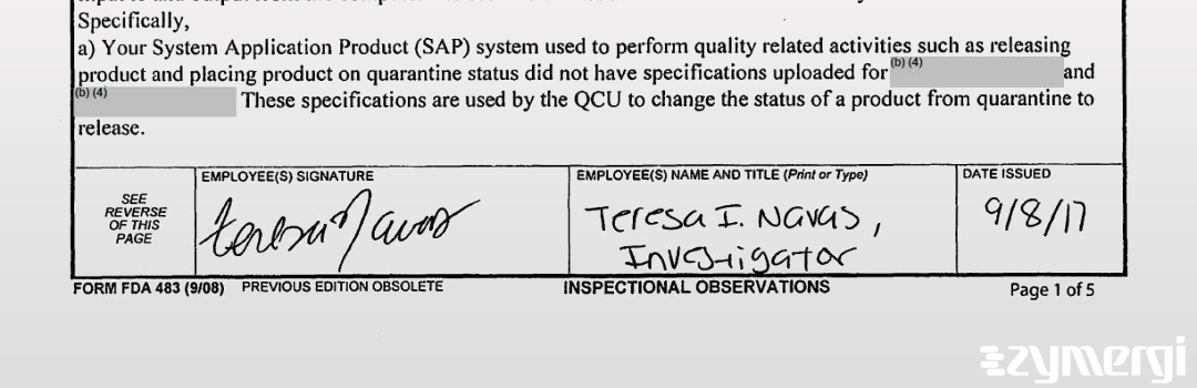 Teresa I. Navas FDA Investigator