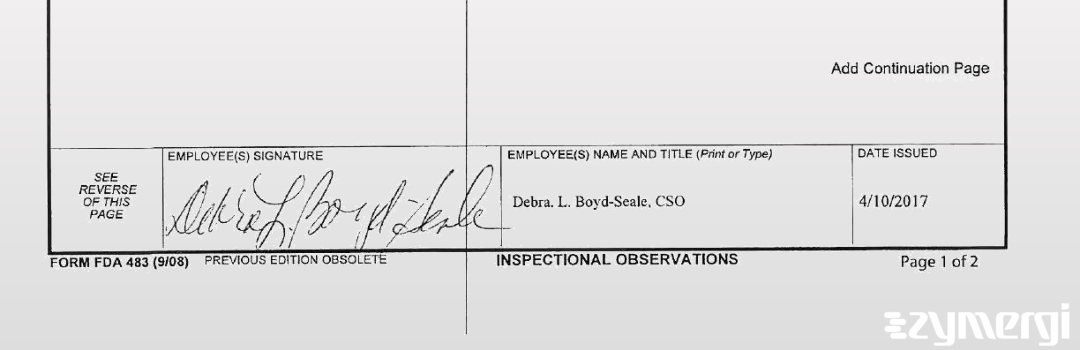 Debra L. Boyd Seale FDA Investigator Boyd Seale, Debra L FDA Investigator 