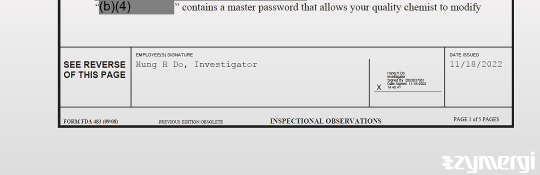 Hung H. Do FDA Investigator 