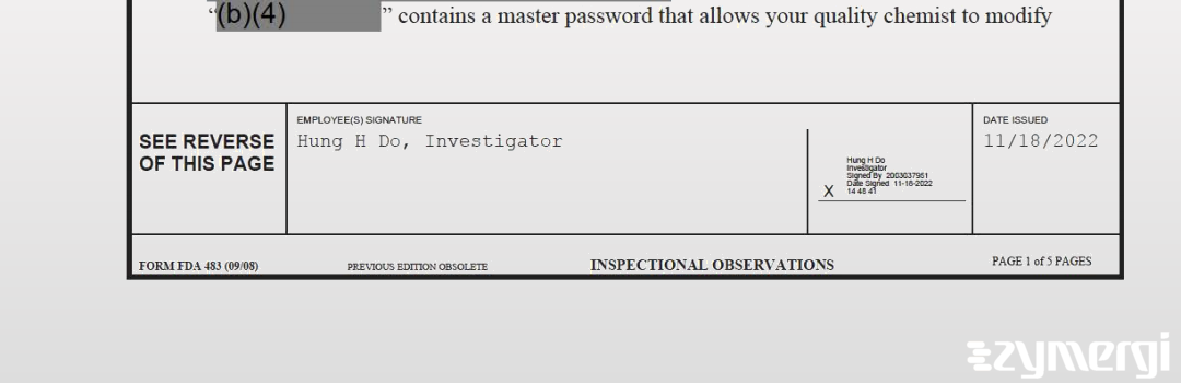 Hung H. Do FDA Investigator