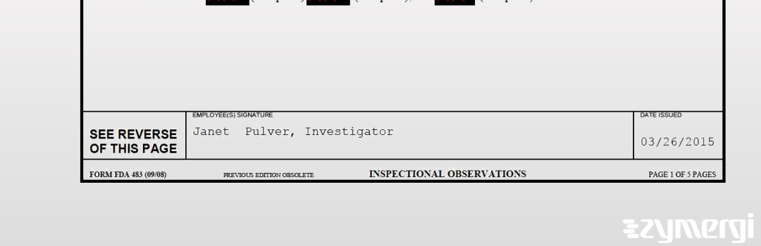 Janet Pulver FDA Investigator