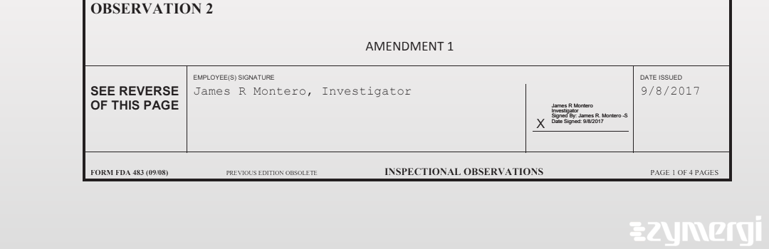 James R. Montero FDA Investigator 