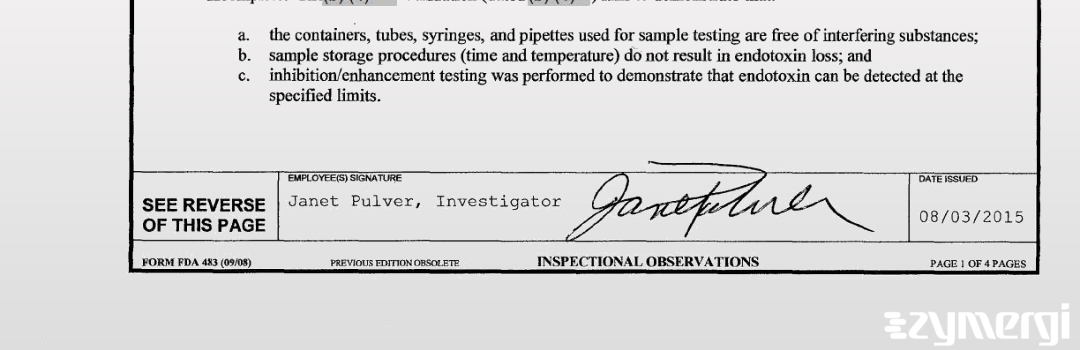 Janet Pulver FDA Investigator