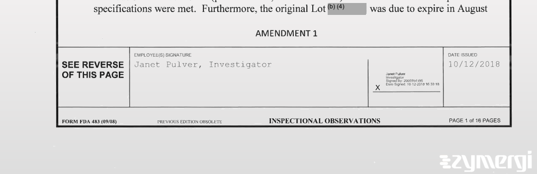 Janet Pulver FDA Investigator