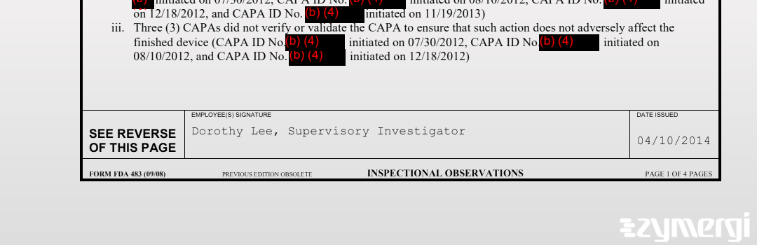 Dorothy W. Lee FDA Investigator