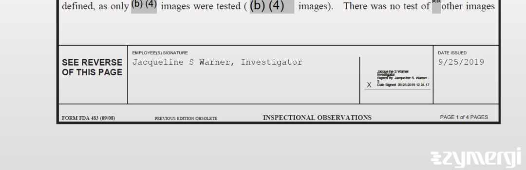 Jacqueline S. Warner FDA Investigator