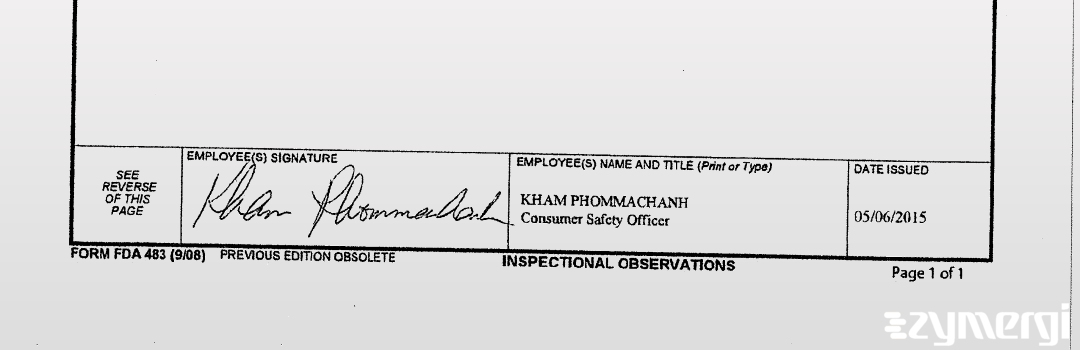 Kham Phommachanh FDA Investigator