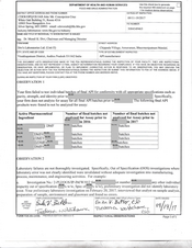 FDA 483 Divi's Laboratories . (Unit II | Sep 2017