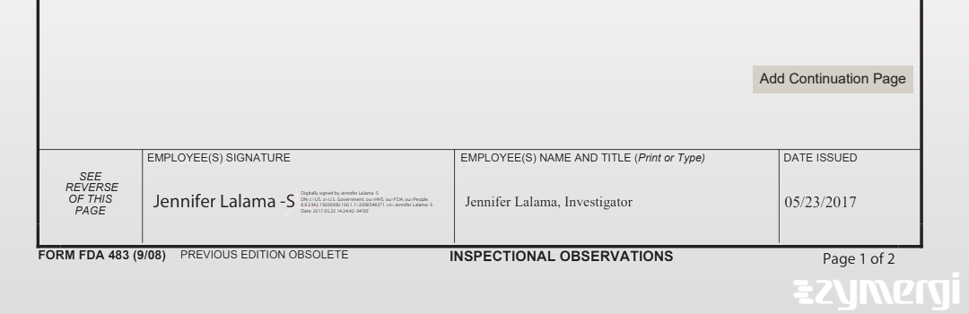 Jennifer Lalama FDA Investigator