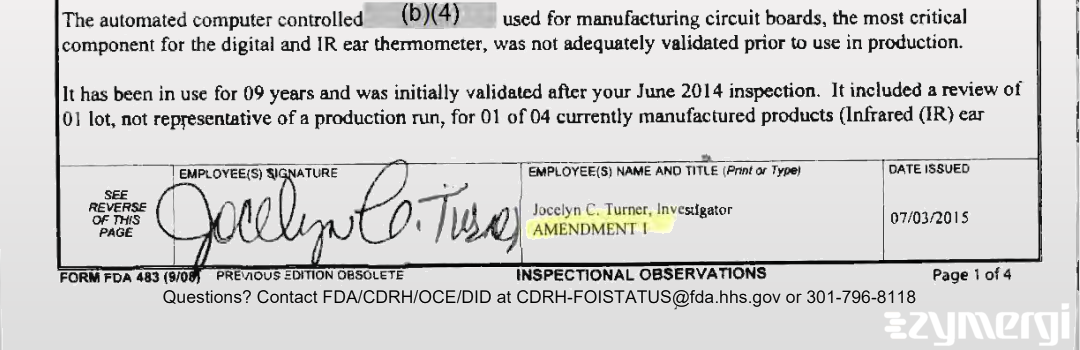 Jocelyn C. Turner FDA Investigator
