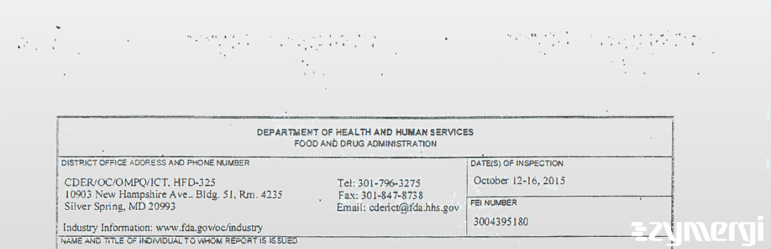 FDANews 483 Dongying Tiandong Pharmaceutical Co Ltd Oct 16 2015 top