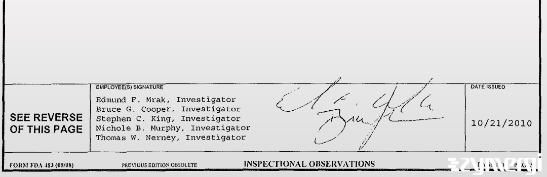 Edmund F. Mrak FDA Investigator Bruce G. Cooper FDA Investigator 